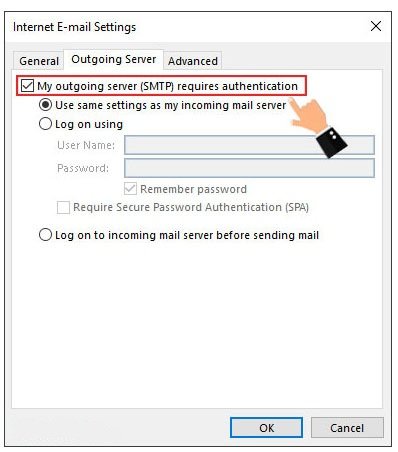 outlook my outgoing server setting - How Setup Outlook with Email Hosting (Cpanel)