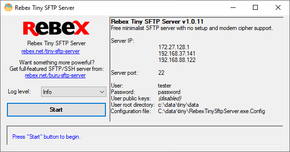 TinySftpServer - bedste gratis FTP-serverprogram i 2021