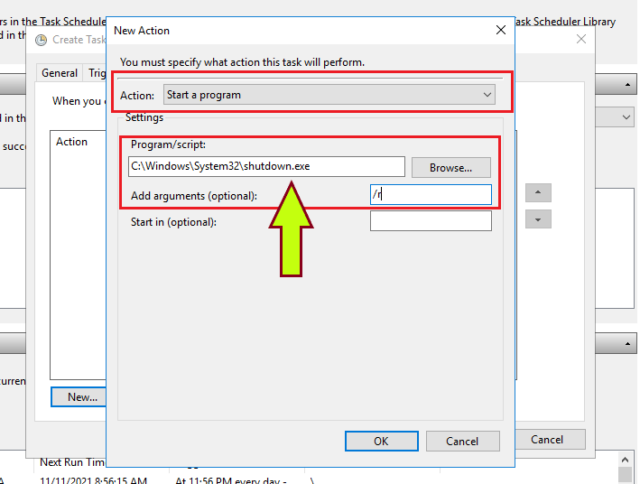 action 640x484 - How to schedule reboot of windows server 2012 , 2016?