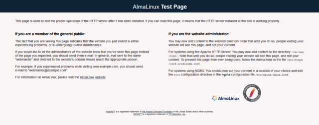 apache almalinux 640x252 - How to install Apache, MySQL and PHP on AlmaLinux 8