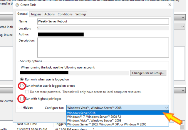 to schedule reboot of windows server 2012 , - Dade2