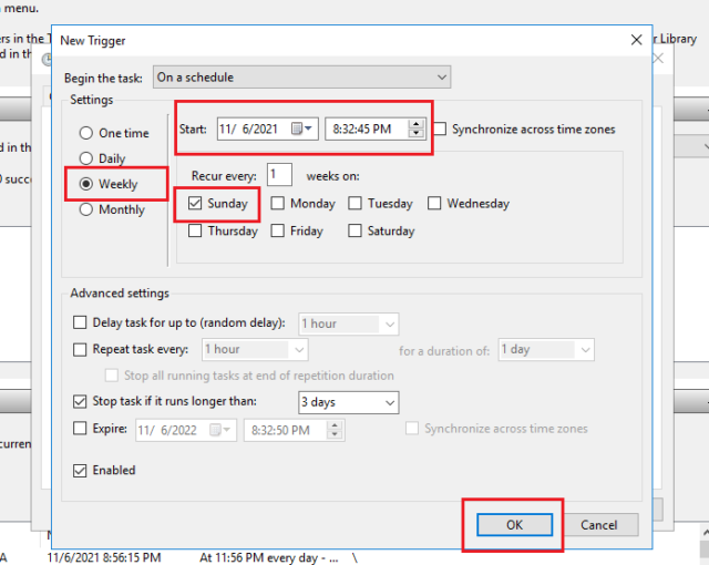 trigger2 640x510 - How to schedule reboot of windows server 2012 , 2016?