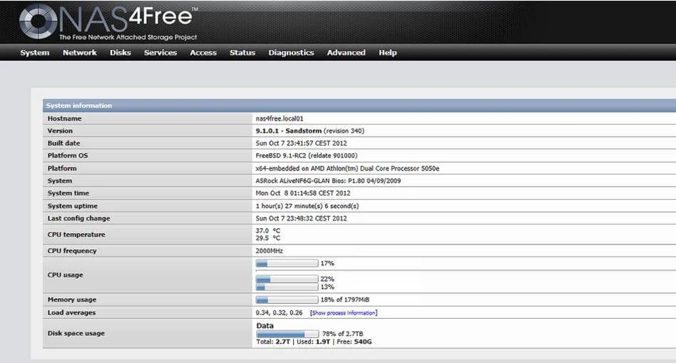 nasfree interface ft - Best Free and Open source NAS or SAN software in 2023
